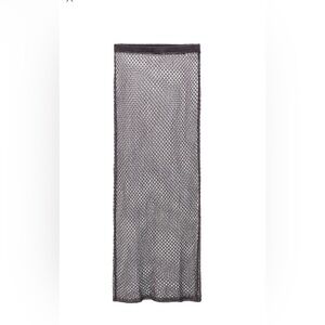 Zara Gray Mesh Midi Skirt